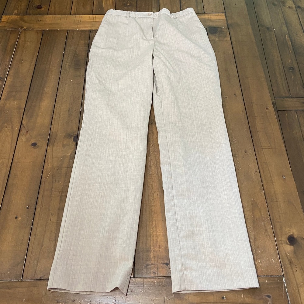 Pendleton Womens Trousers 4 Beige Virgin Wool Lycra Stretch Lined Straight Pants